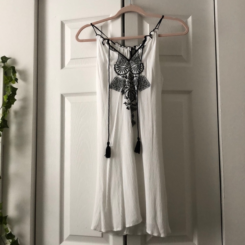 White dress with black detail